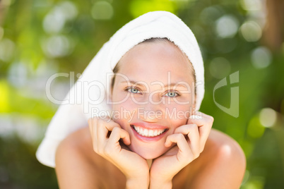 a woman preparing herself for spa day a woman preparing herself for spa day
