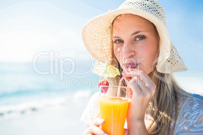 beautiful blonde woman on a sunny day