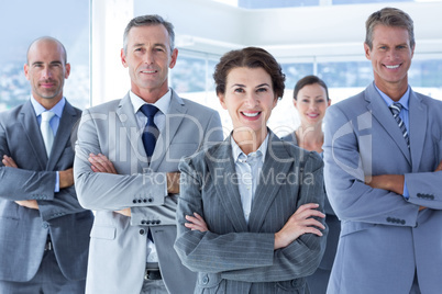 Business colleagues standing in a row