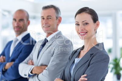 Business colleagues smiling at camera