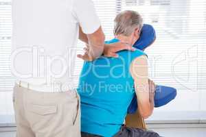 Man having back massage