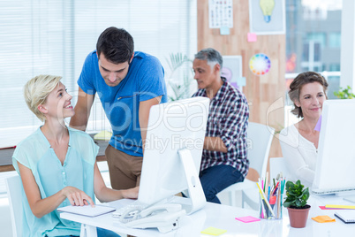 business team working in the computer