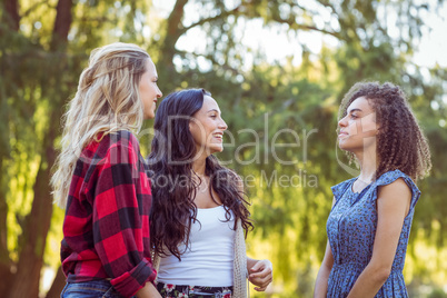 Hipsters talking in the park