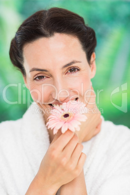 a woman with a flower