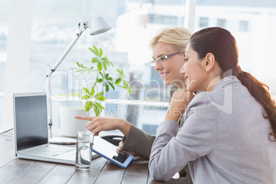 Businesswomen working together