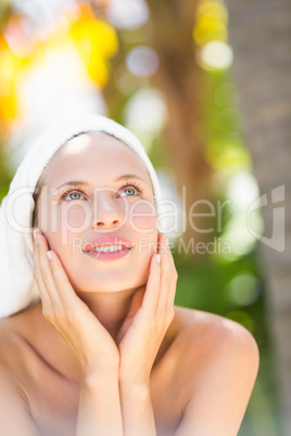 a woman preparing herself for spa day