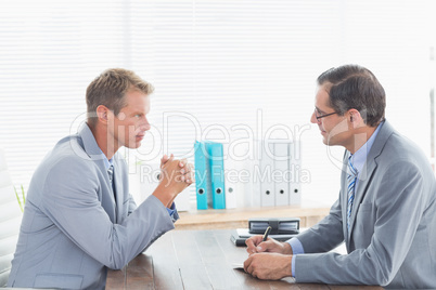 Interview between two businessmen