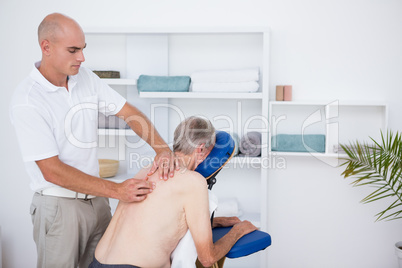 Man having back massage