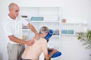 Man having back massage