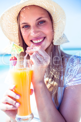 Beautiful blonde woman on a sunny day
