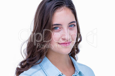 Portrait of pretty brunette smiling at camera