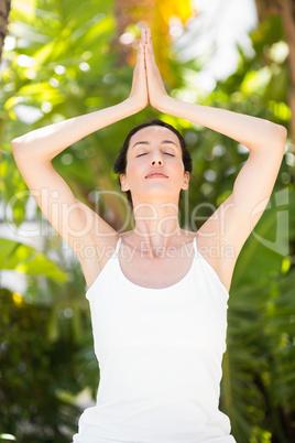 Portrait of a woman in a meditation position