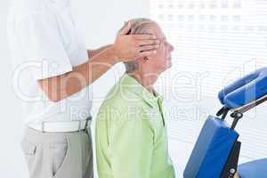 Man having head massage