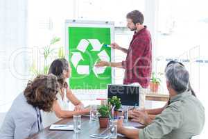 Young creative team having a meeting about recycling