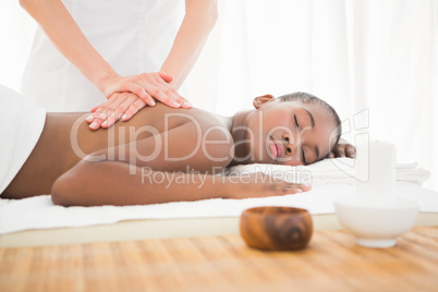 Pretty woman enjoying a massage