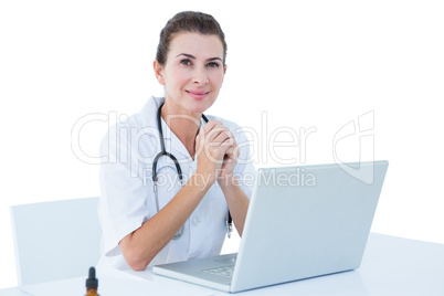 Doctor working on her laptop