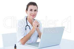 Doctor working on her laptop