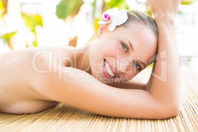 Attractive woman getting massage on her back