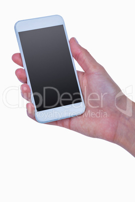Close up of woman holding smartphone Close up of woman holding smartphone