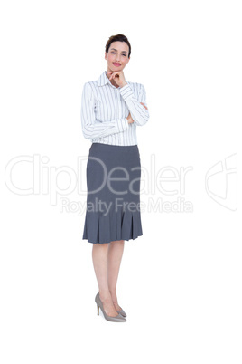 Thoughtful businesswoman looking at camera