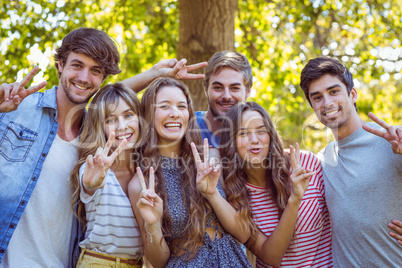 Happy friends in the park