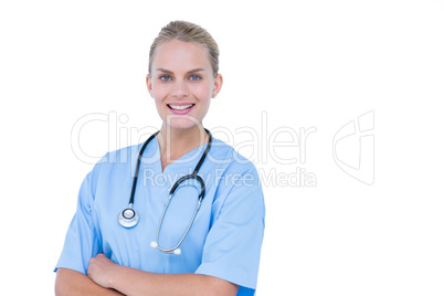 Portrait of blond female doctor