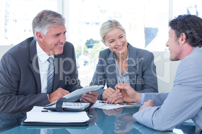 Business people in discussion in an office