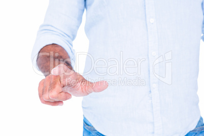 Man pointing something with his finger