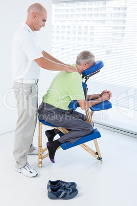 Man having back massage