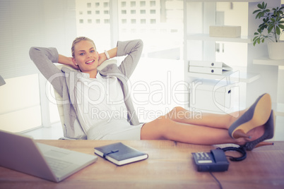 Relax businesswoman using laptop