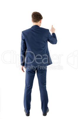 Businessman pointing something with his finger