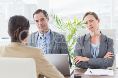 Business people conducting an interview