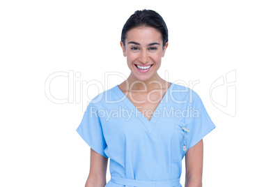 Young nurse in blue tunic