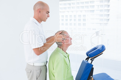 Man having head massage