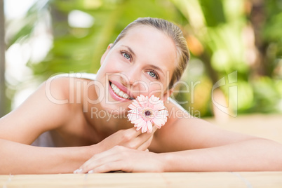 Attractive woman getting massage on her back