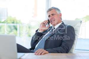 Businessman having a phone call
