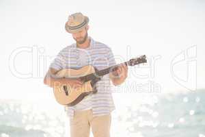 Musician playing guitar