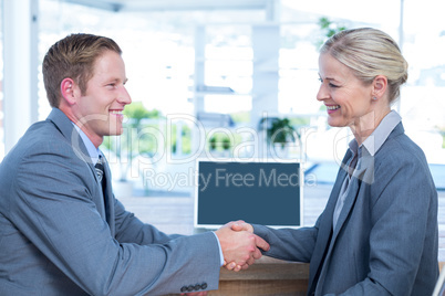 Business partners shaking hand together Business partners shaking hand together