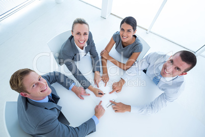 Business team pointing clipboard