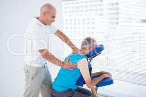 Man having back massage