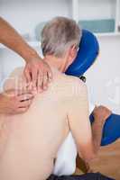 Man having back massage