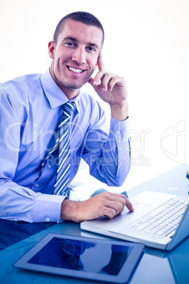 Businessman working at his desk