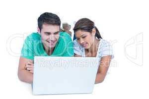 Couple looking at laptop computer