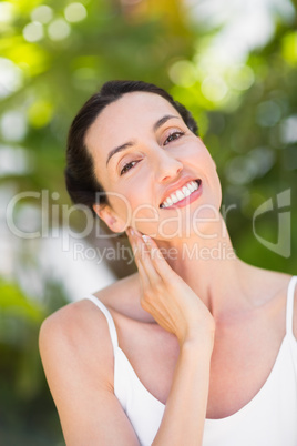 Portrait of a woman in a meditation position