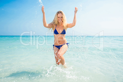 Beautiful blonde woman on a sunny day