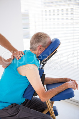 Man having back massage