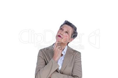 Thoughtful businesswoman looking away