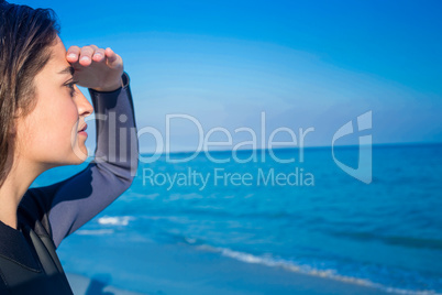 Woman in wetsuit on a sunny day