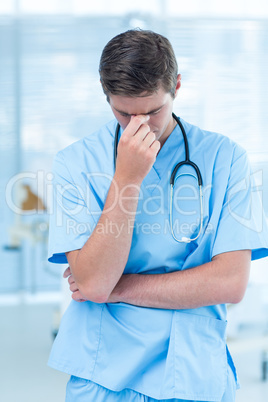 Doctor having headache