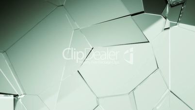 Glass shattered and broken in slow motion. Alpha matte
